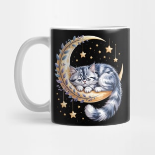 Crescent Moon British Longhair Cat Highland Straight Mug
